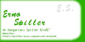 erno spiller business card